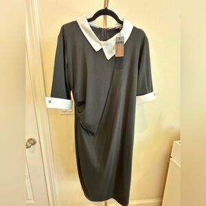 NWT Elegant Black and White Work Dress Sz Large